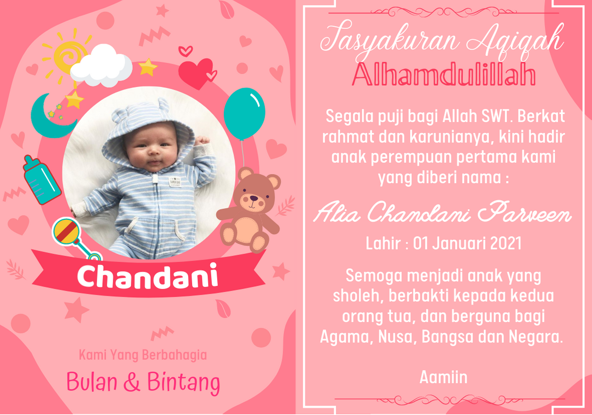 Detail Kartu Aqiqah Bayi Perempuan Nomer 49