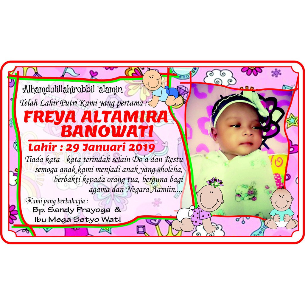 Detail Kartu Aqiqah Bayi Perempuan Nomer 55