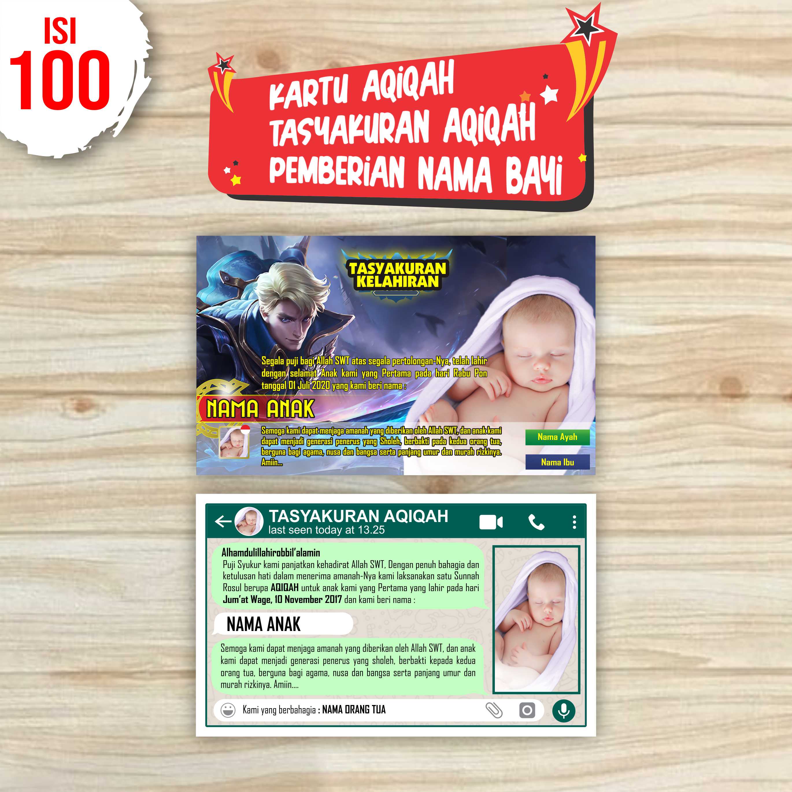 Detail Kartu Nama Bayi Baru Lahir Nomer 55