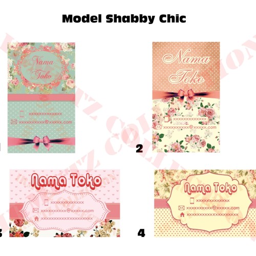 Detail Kartu Nama Shabby Chic Nomer 2