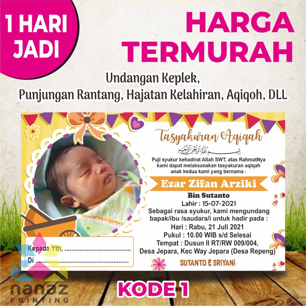 Detail Kartu Tasyakuran Bayi Nomer 42