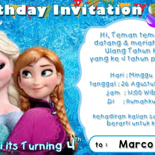 Detail Kartu Undangan Ulang Tahun Frozen Koleksi Nomer 10