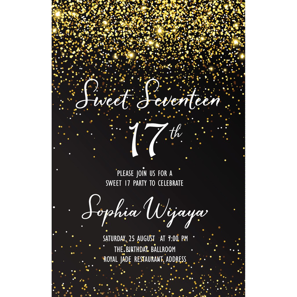 Detail Kartu Undangan Ulang Tahun Sweet Seventeen Nomer 11