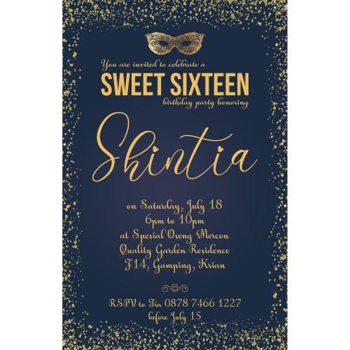 Detail Kartu Undangan Ulang Tahun Sweet Seventeen Nomer 15