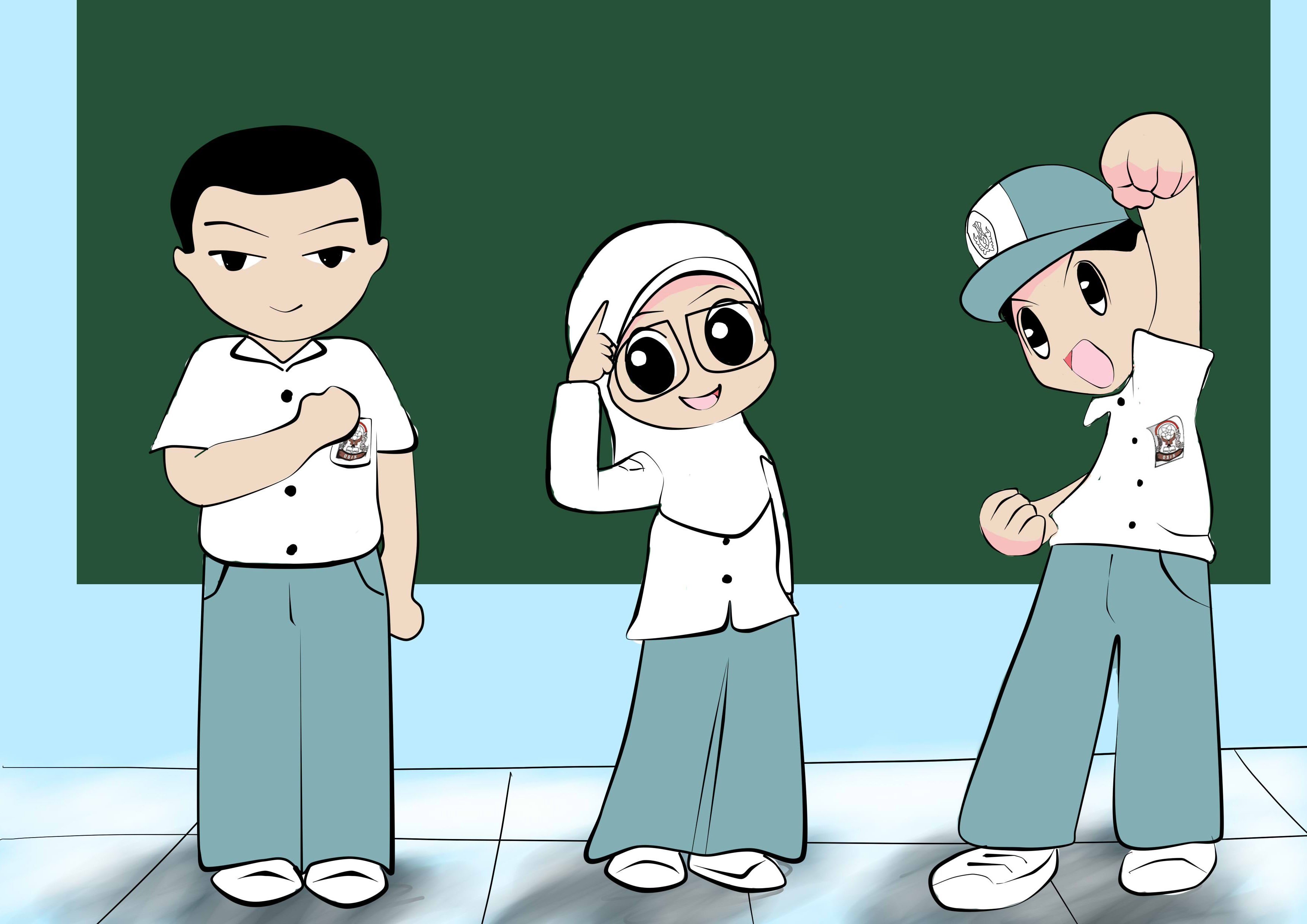 Detail Kartun Anak Muslim Sekolah Nomer 14