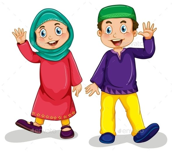 Detail Kartun Anak Muslim Vector Nomer 33