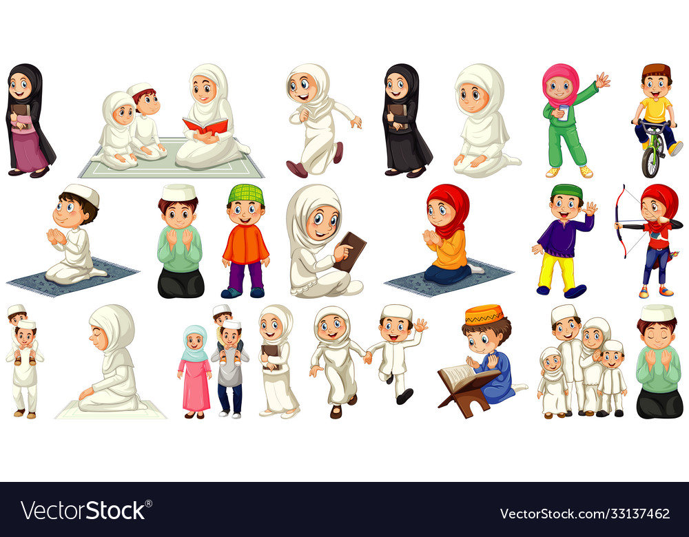 Detail Kartun Anak Muslim Vector Nomer 40