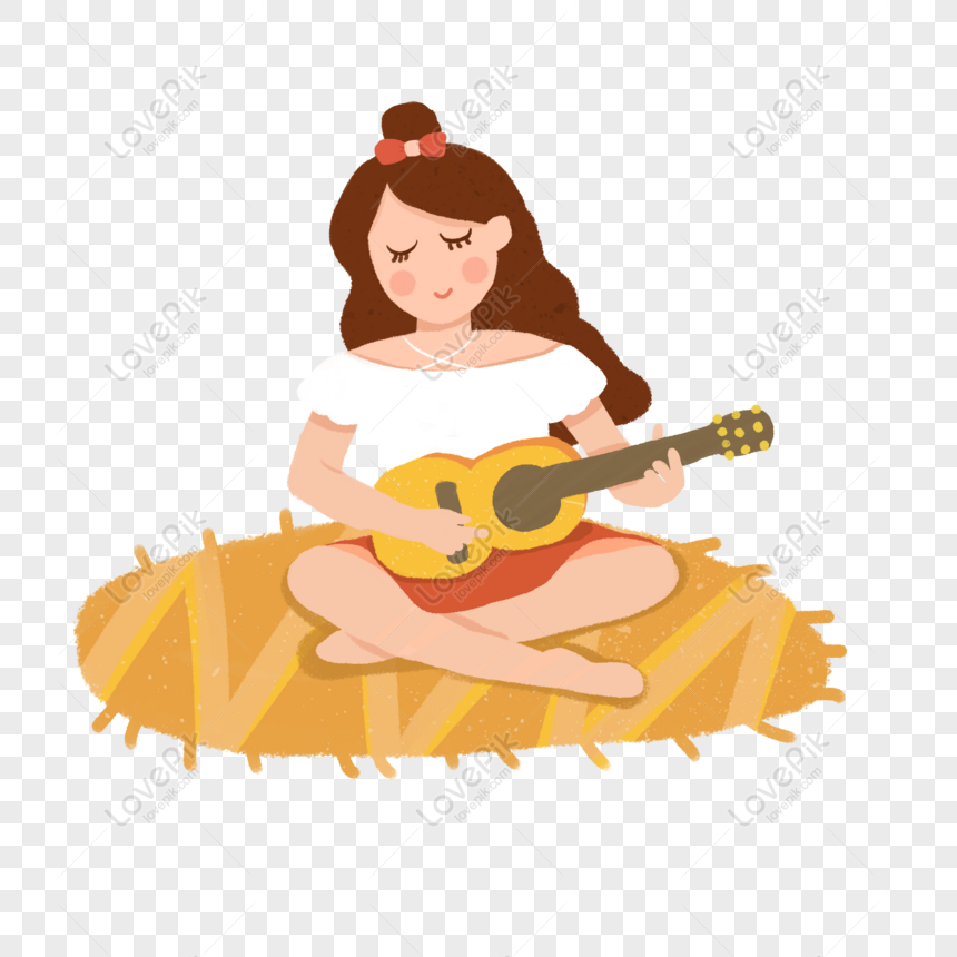 Detail Kartun Bermain Gitar Nomer 13