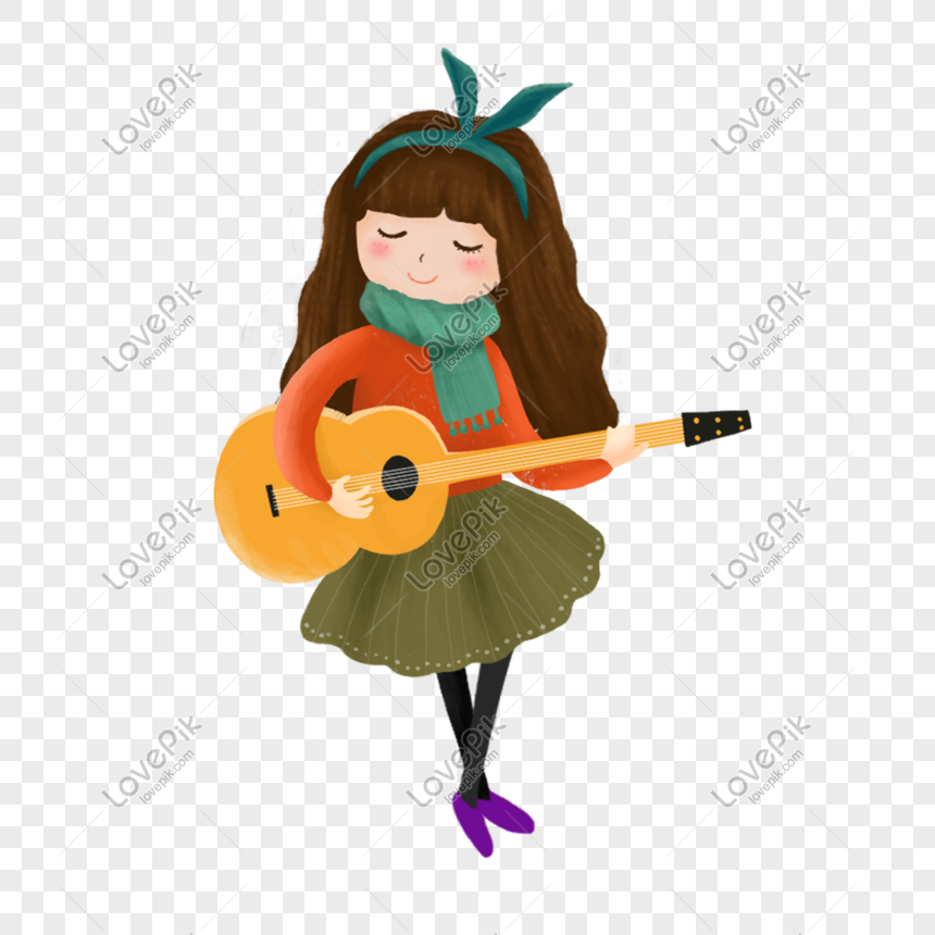 Detail Kartun Bermain Gitar Nomer 17
