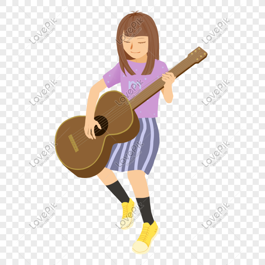 Detail Kartun Bermain Gitar Nomer 21