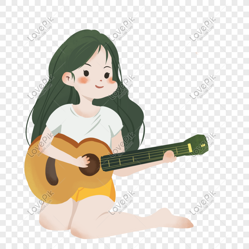 Detail Kartun Bermain Gitar Nomer 22