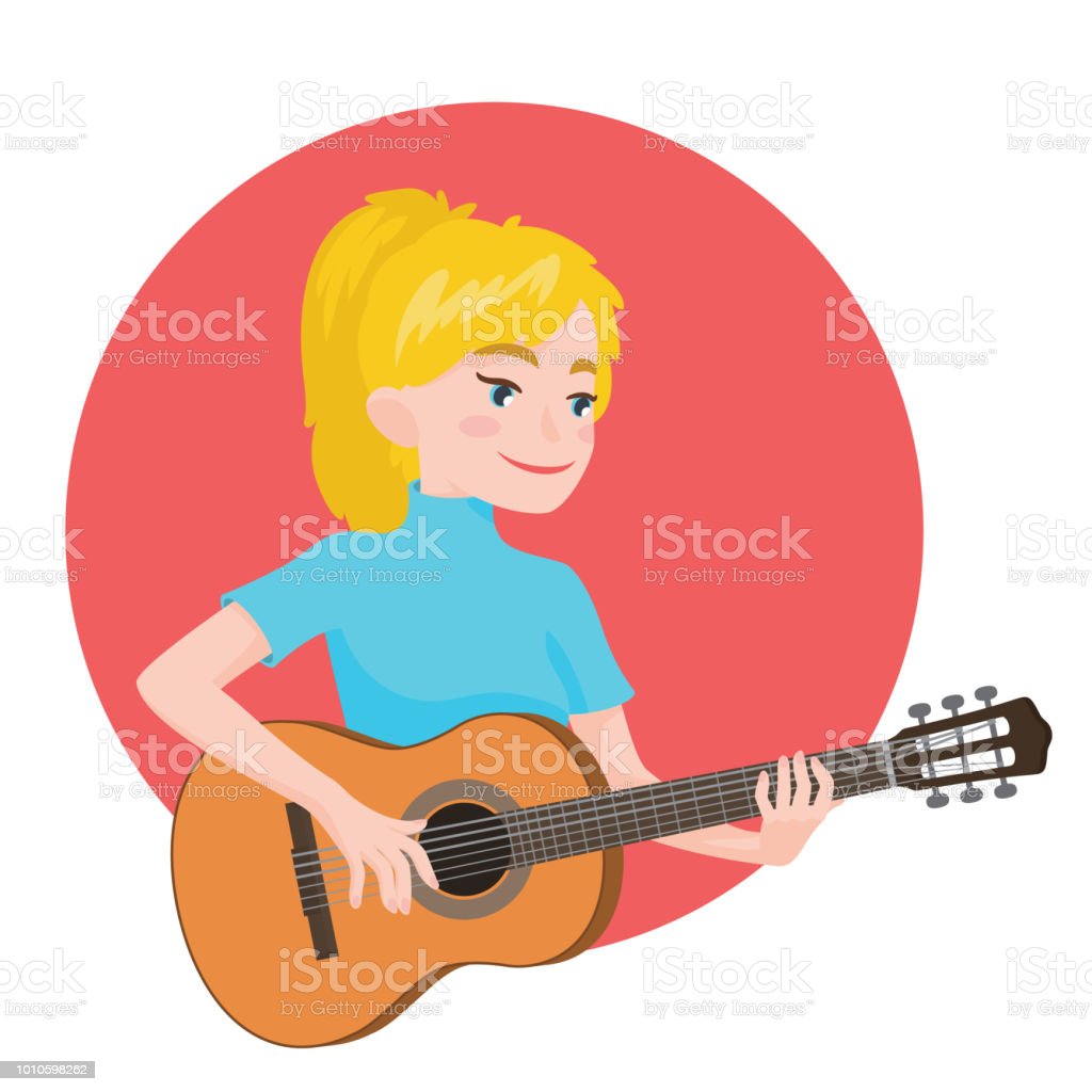 Detail Kartun Bermain Gitar Nomer 24