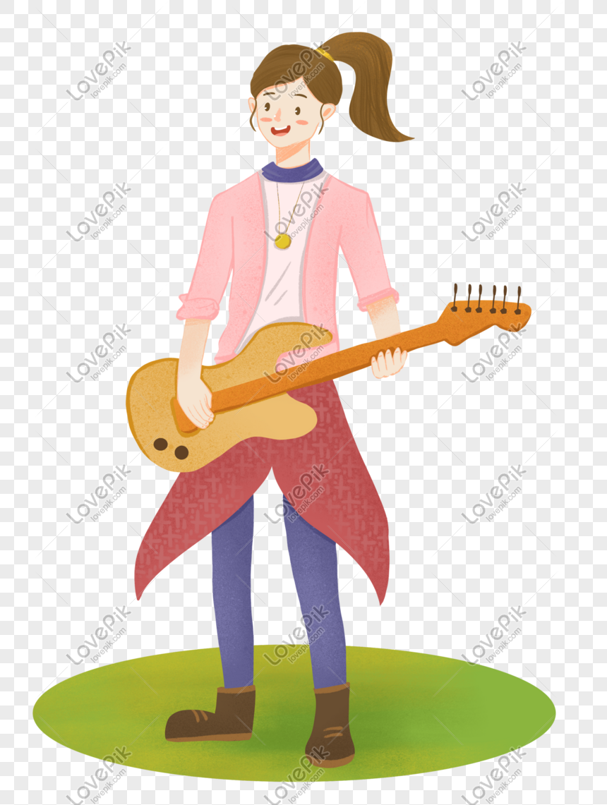 Detail Kartun Bermain Gitar Nomer 25