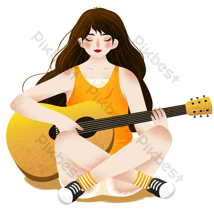 Detail Kartun Bermain Gitar Nomer 27