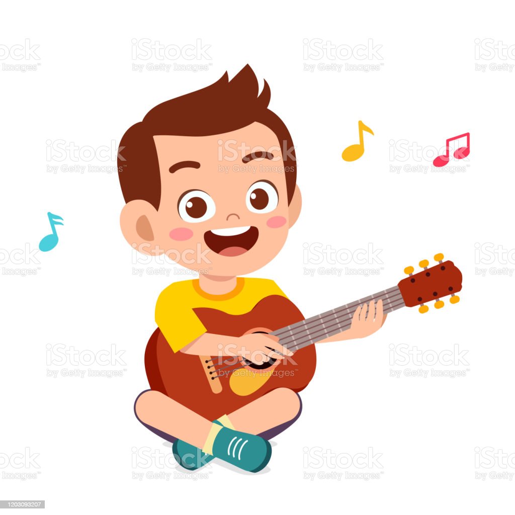 Detail Kartun Bermain Gitar Nomer 30