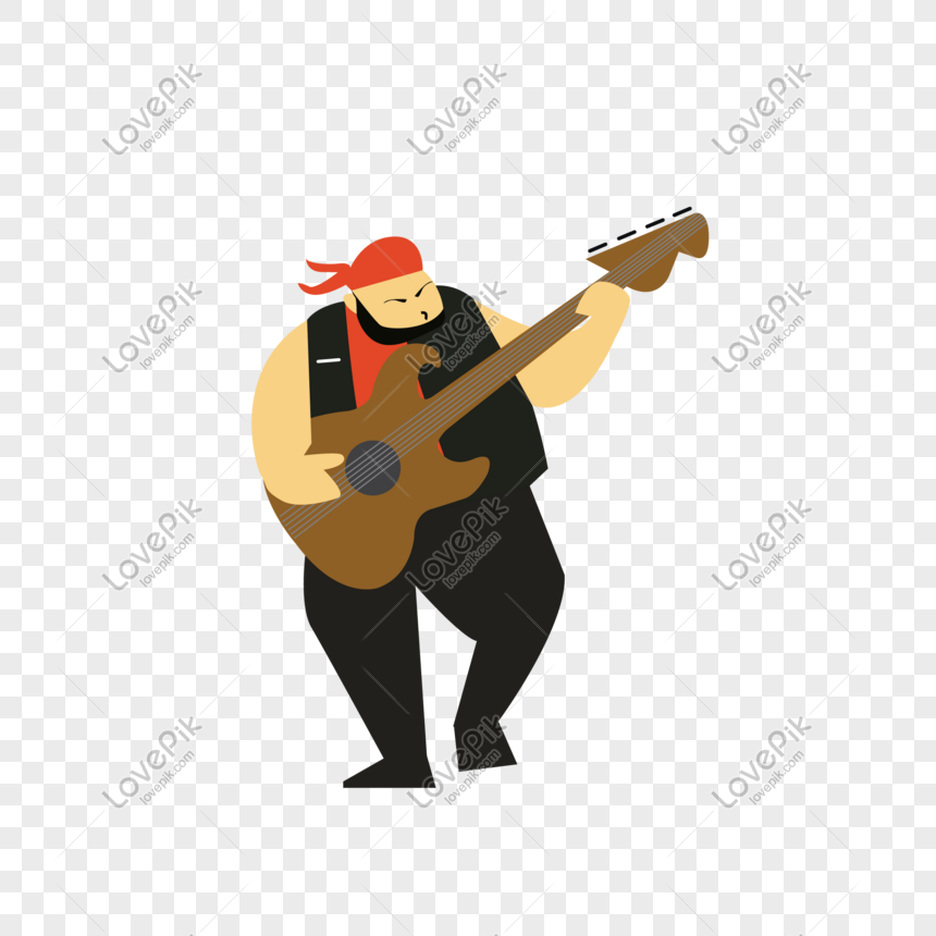 Detail Kartun Bermain Gitar Nomer 37