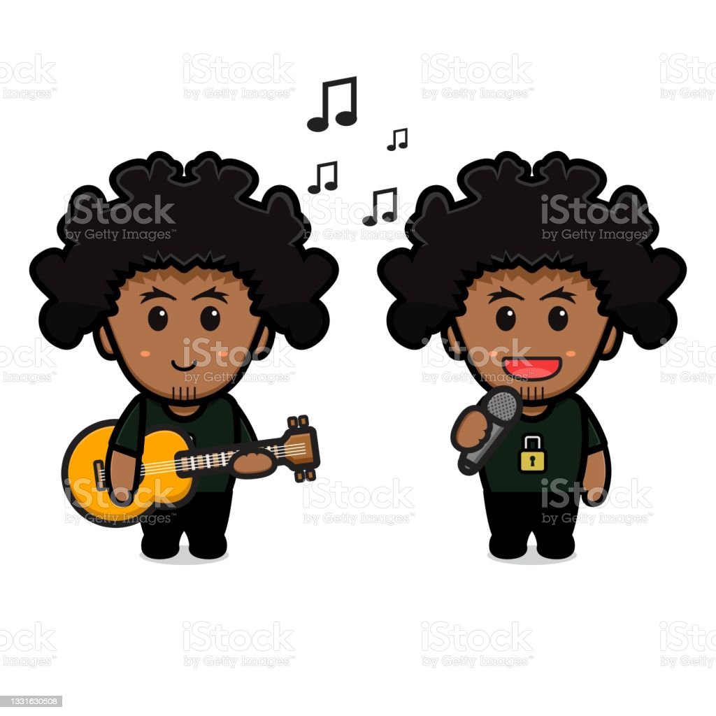 Detail Kartun Bermain Gitar Nomer 40