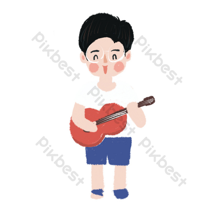 Detail Kartun Bermain Gitar Nomer 42