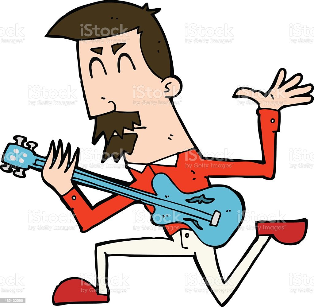 Detail Kartun Bermain Gitar Nomer 43