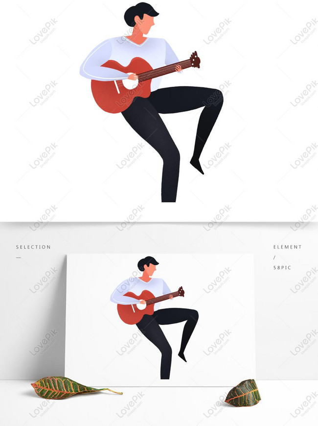 Detail Kartun Bermain Gitar Nomer 47