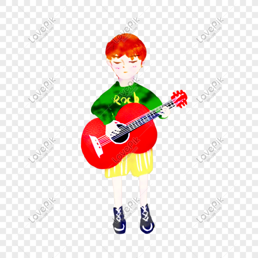 Detail Kartun Bermain Gitar Nomer 54