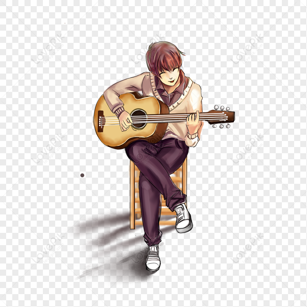 Detail Kartun Bermain Gitar Nomer 56