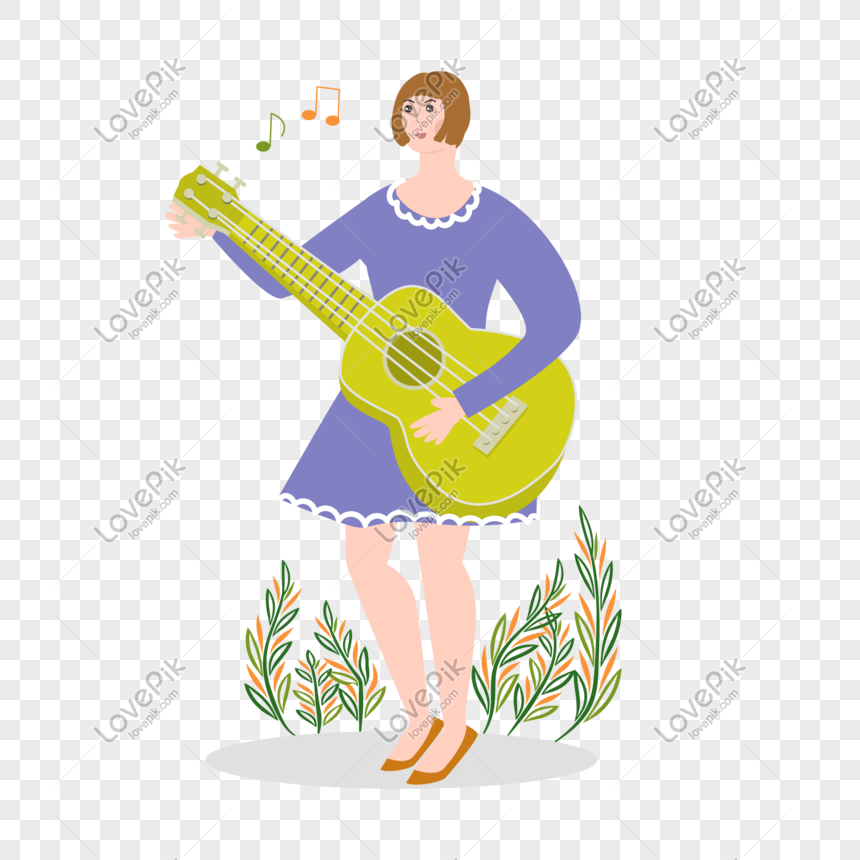 Detail Kartun Bermain Gitar Nomer 57