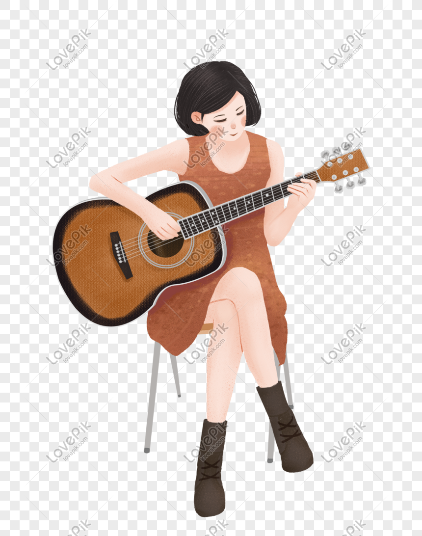 Detail Kartun Bermain Gitar Nomer 8