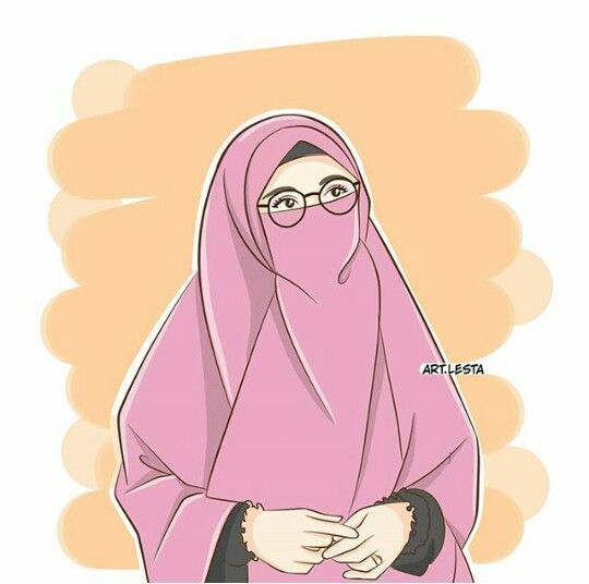 Detail Kartun Islami Gambar Kartun Wanita Bercadar Berkacamata Nomer 2