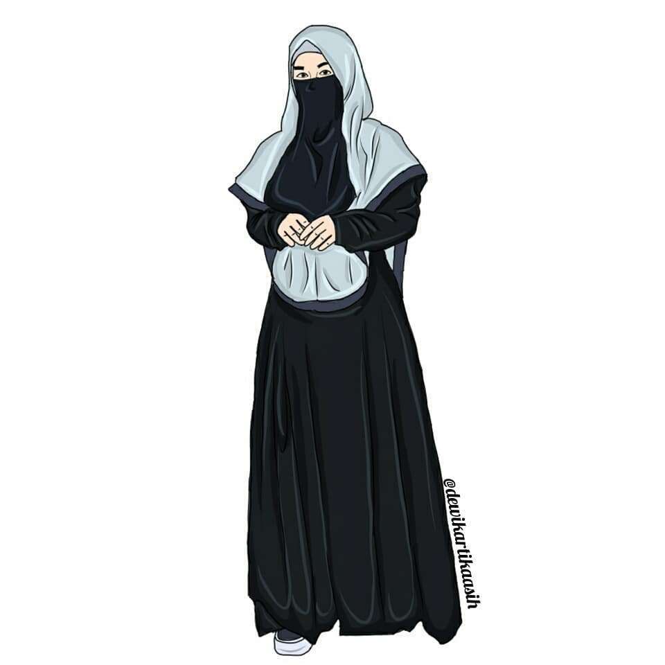 Detail Kartun Islami Gambar Kartun Wanita Bercadar Berkacamata Nomer 41