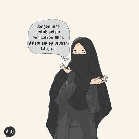 Detail Kartun Islami Gambar Kartun Wanita Bercadar Berkacamata Nomer 9
