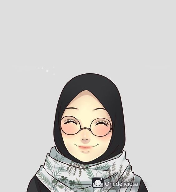 Detail Kartun Islami Gambar Kartun Wanita Berhijab Berkacamata Nomer 6