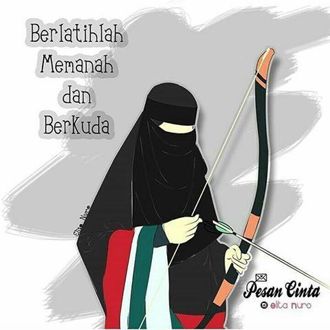 Detail Kartun Islami Gambar Kartun Wanita Muslimah Berpedang Nomer 15