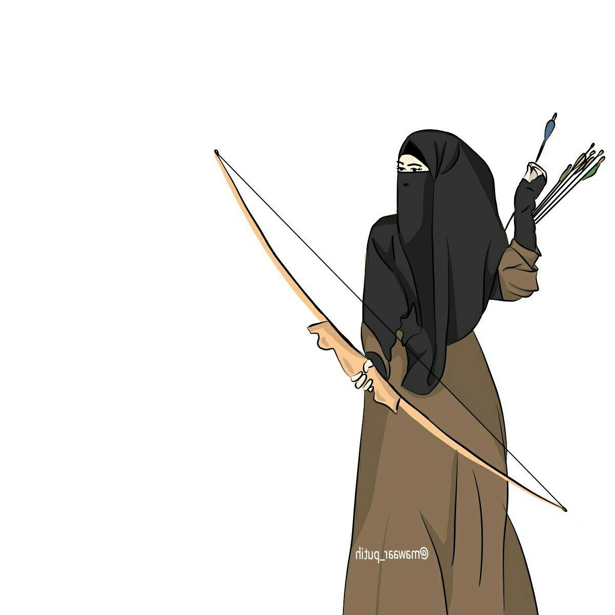 Detail Kartun Islami Gambar Kartun Wanita Muslimah Berpedang Nomer 18