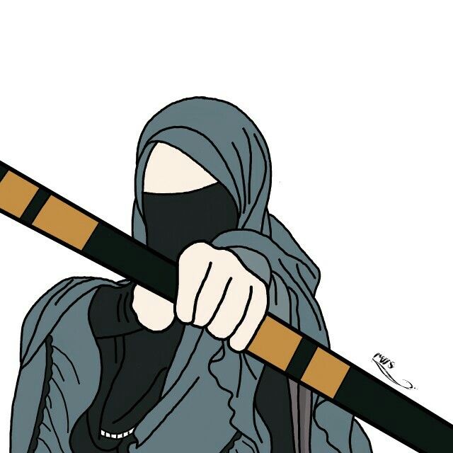 Detail Kartun Islami Gambar Kartun Wanita Muslimah Berpedang Nomer 4