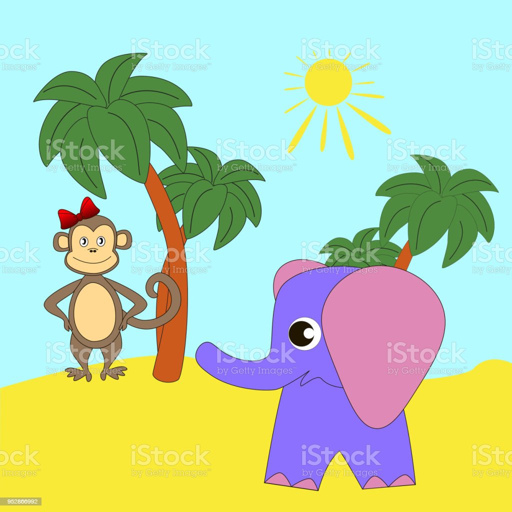 Detail Kartun Monyet Dan Gajah Nomer 13