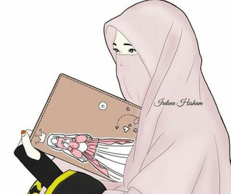 Detail Kartun Muslimah Pegang Al Quran Nomer 38