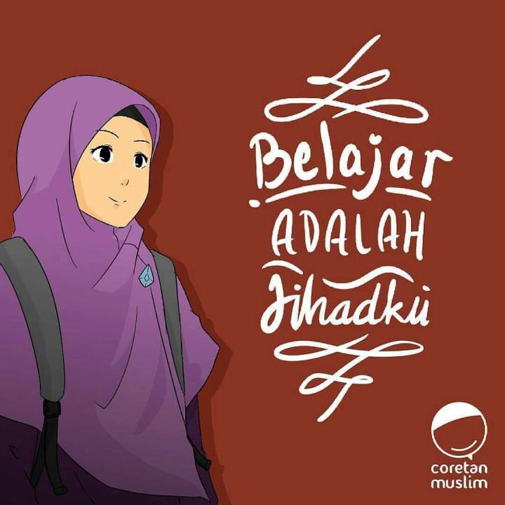 Detail Kartun Muslimah Sedang Belajar Nomer 11