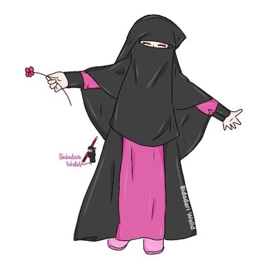 Detail Kartun Wanita Muslimah Bercadar Nomer 10