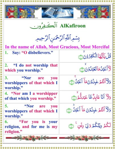 Detail Arab Surat Al Kafirun Nomer 25