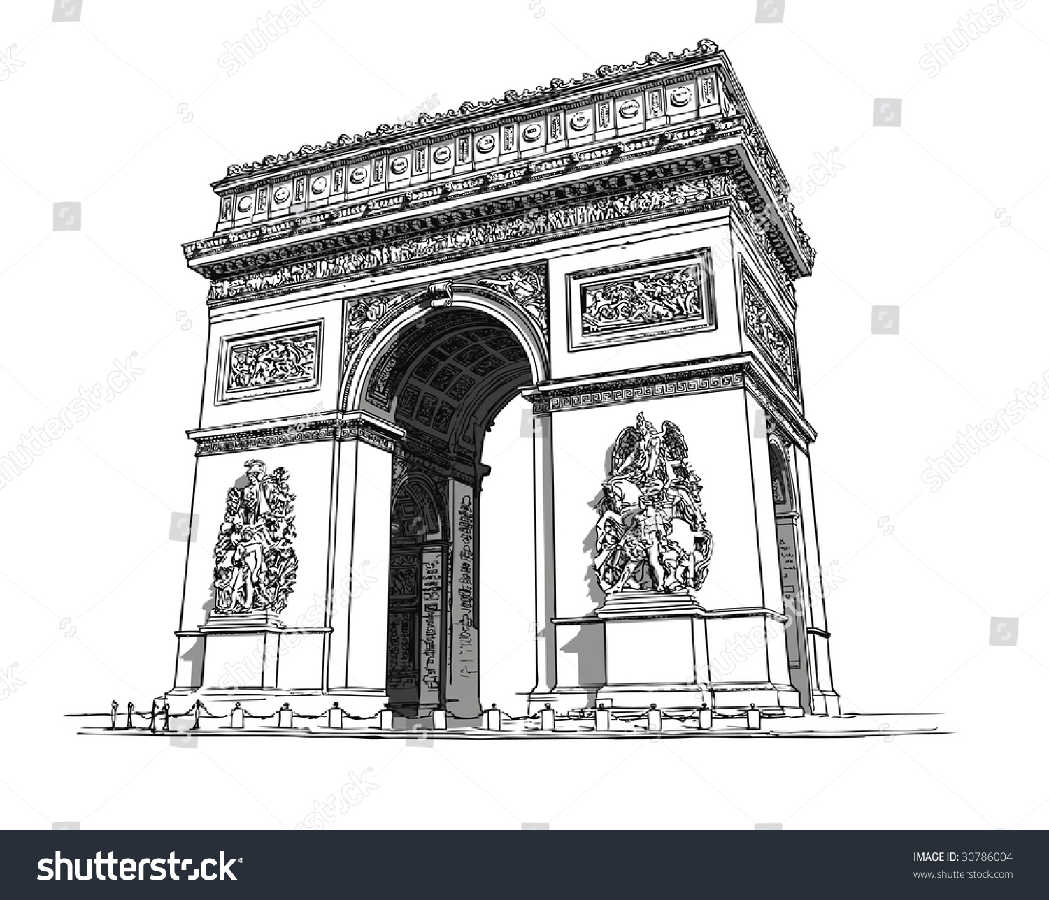 Detail Arc De Triomphe Vector Nomer 20