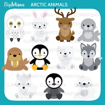 Detail Arctic Animals Clipart Black And White Nomer 16