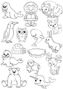 Detail Arctic Animals Clipart Black And White Nomer 3