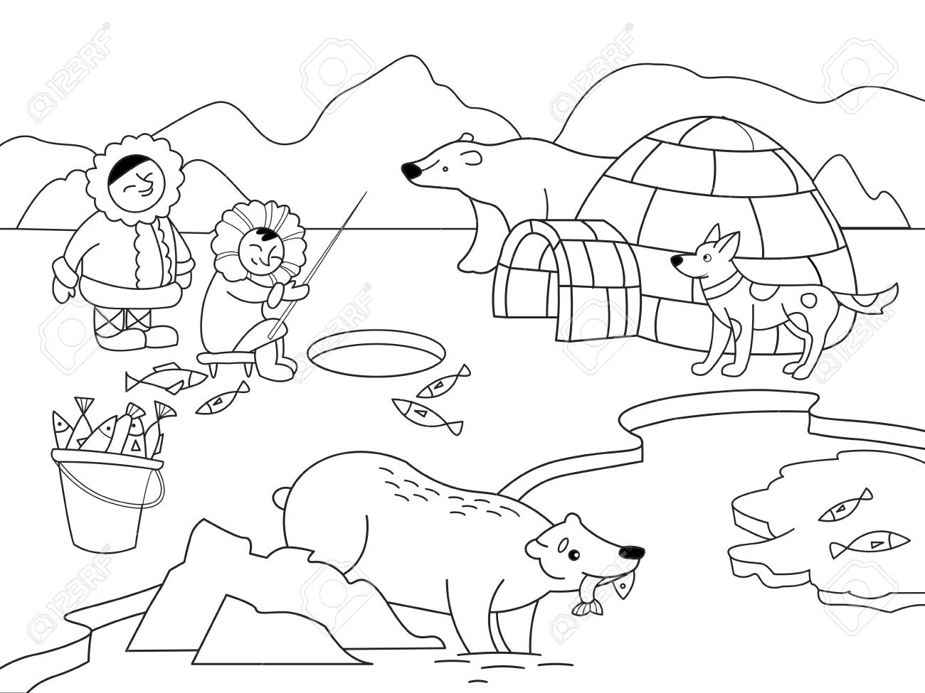 Detail Arctic Animals Clipart Black And White Nomer 25