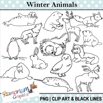 Detail Arctic Animals Clipart Black And White Nomer 5