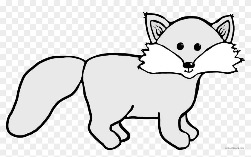 Detail Arctic Fox Clipart Black And White Nomer 2