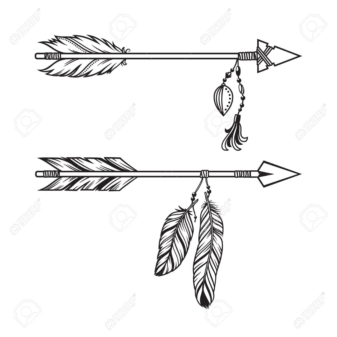 Detail Arrow With Feather Clipart Nomer 2