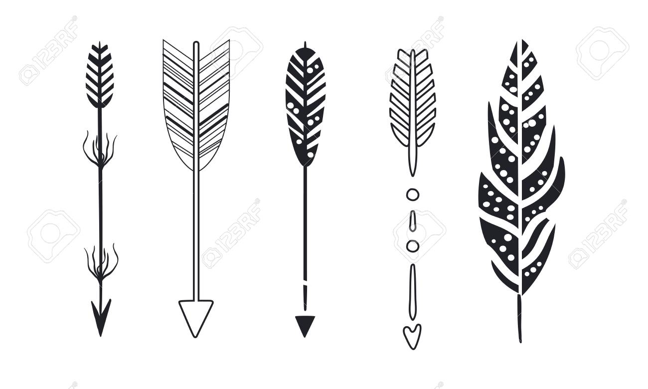 Detail Arrow With Feather Clipart Nomer 5