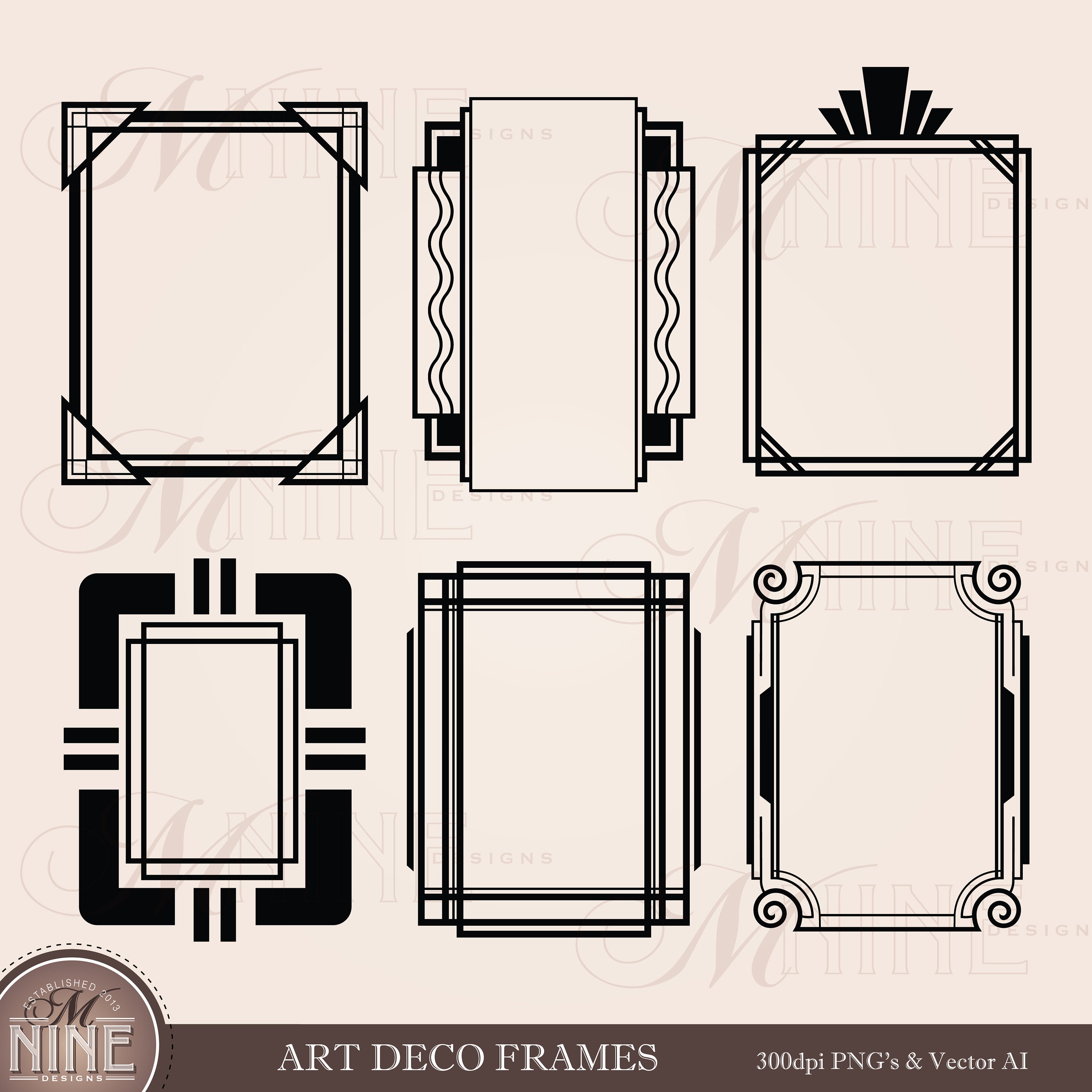 Detail Art Deco Clip Art Nomer 12