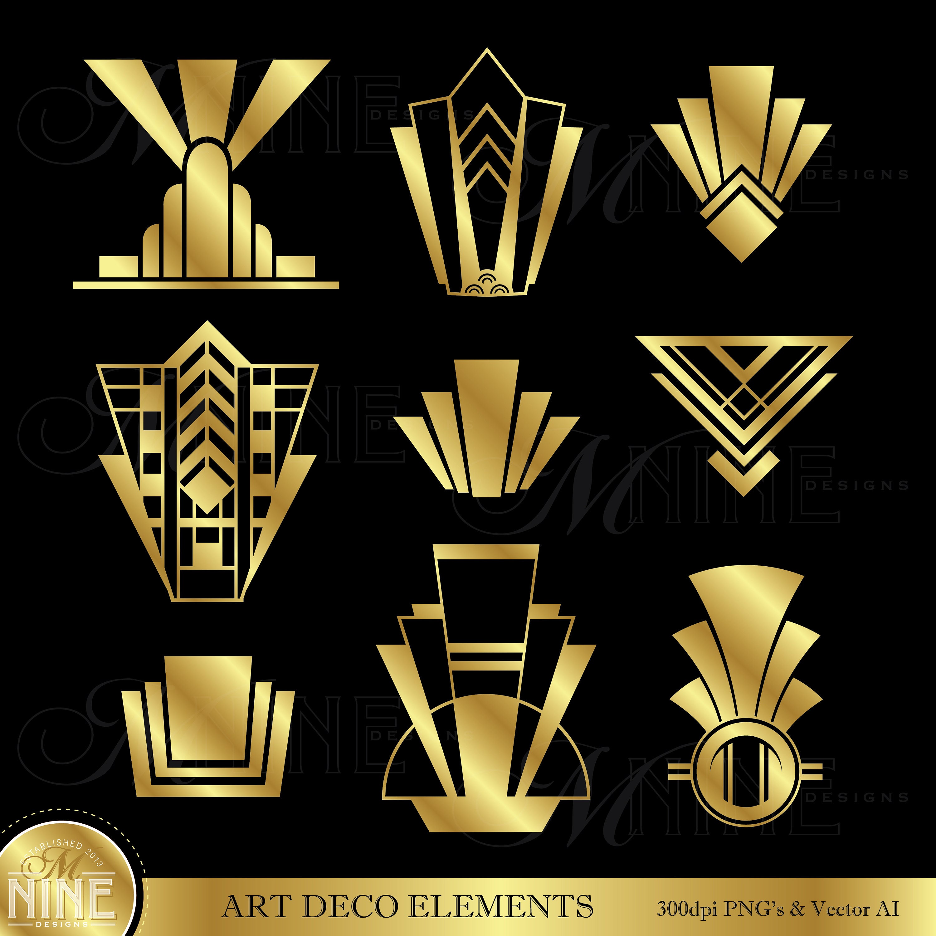 Detail Art Deco Clip Art Nomer 3